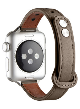 适用iwatch11小蛮腰皮表带送壳膜