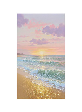 手绘油画客厅奶油风装饰画