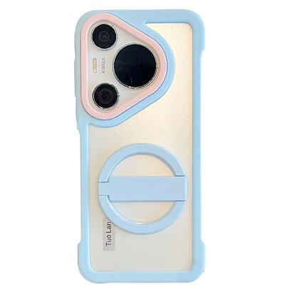 拓岚 适用华为pura70pro+新款手机壳情侣简约纯色无边框金属折叠支架mate60pro超薄mate70pro防摔保护网红女