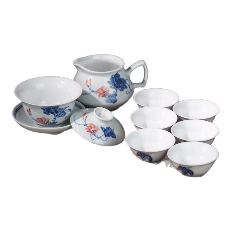 京德贵和祥手绘青花小盖碗组礼品