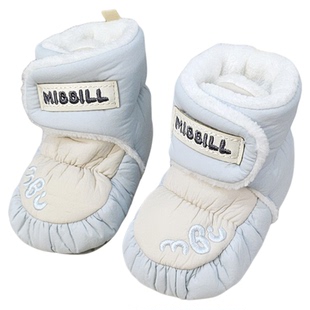 婴儿鞋学步鞋冬季加绒保暖软底防掉鞋男女宝宝0-6-9-12个月步前鞋