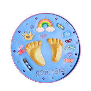 宝宝手足印泥手脚印新生的婴儿童纪念品满月百天礼物diy手工送人