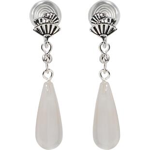 无耳洞古风杏叶玛瑙水滴一体式蚊香盘耳夹复古中式耳钉女耳饰