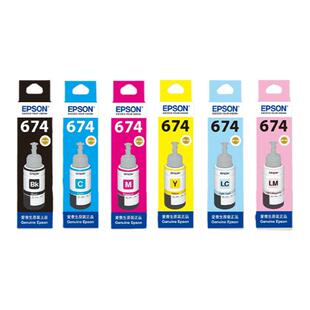 原装爱普生T674墨水黑彩6色喷墨连供墨水 L801 L805 L810 L850 L1800 填充添加墨水 R330 R230