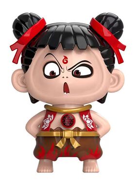哪吒川剧变脸按压解压钥匙扣