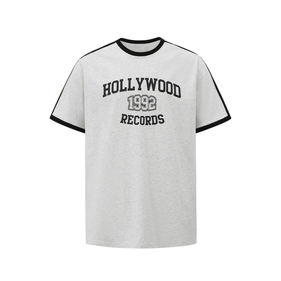 MRCYC韩版宽松撞色短袖印花T恤