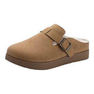 大东加绒勃肯鞋女2026秋冬平底女鞋一脚蹬毛毛鞋单鞋博肯鞋半拖鞋