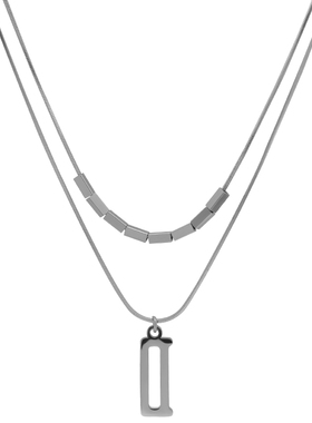 钛钢叠戴项链双层设计感