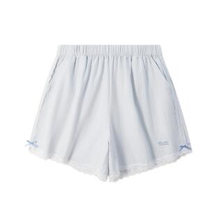 TeenieWeenie小熊纯棉条纹睡裤女士春夏新款宽松休闲女生家居短裤