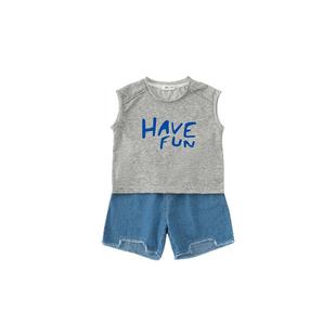 男童套装夏季2026新款轻薄夏装儿童衣服夏款帅气背心衣服网红童装