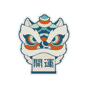 3M反光贴汽车身贴纸电动车划痕遮挡摩托车装饰头盔创意防水贴醒狮