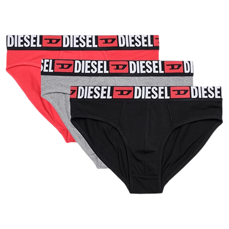 Diesel男士内裤三件装红色运动轻薄透气棉质三角裤00SH050DDAI