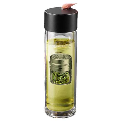 宝选茶杯磁吸茶水分离杯子2026男新款办公专用双层磁弹泡茶玻璃杯
