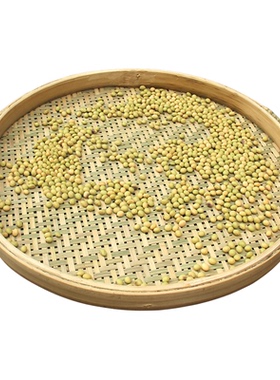 竹编竹制品家用圆簸箕无孔有孔
