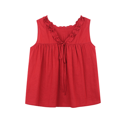 FFBLUE无袖风琴褶娃娃衫上衣