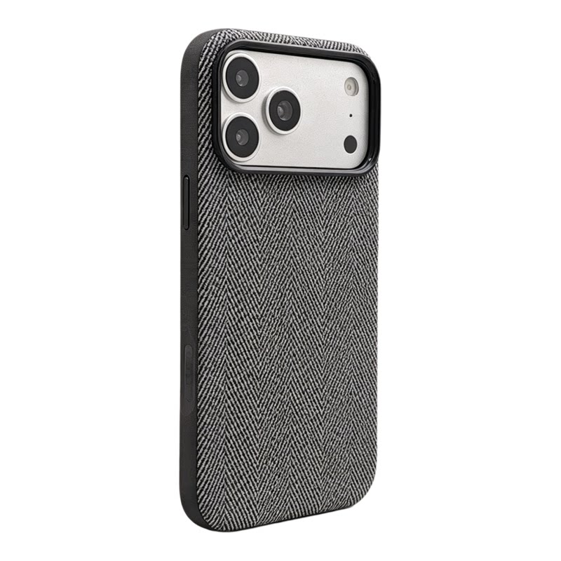 【WLQL手机壳】编织布纹适用于苹果17promax磁吸手机壳超薄防摔iPhone16pm全包金属镜框17树皮纹轻奢男保