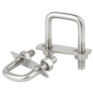 304不锈钢方型卡直角U型卡U型螺栓直角螺丝U型管卡扣方管夹M6-M10