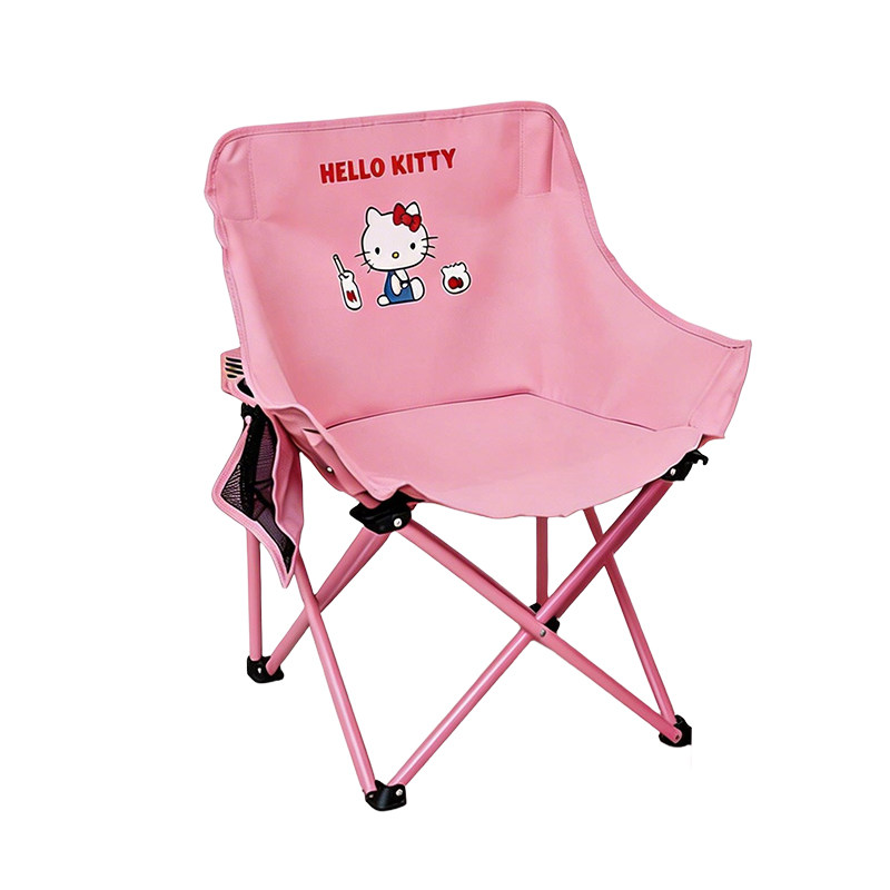 卡通hellokitty露营椅亲子折叠儿童月亮椅户外便携式野餐小椅子