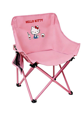 卡通hellokitty露营椅亲子折叠儿童月亮椅户外便携式野餐小椅子