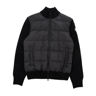 Moncler蒙口男padded罗纹立领拉链保暖羽绒服男士秋冬2026年新品