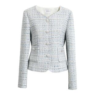 OFFIY-清贵气质名媛 羊毛混捻花纱高级小香短外套西装半裙套秋冬