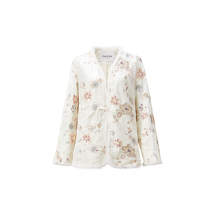 【新中式美学】CHICHY国风刺绣丝绒棉服外套女25冬季新款宽松上衣