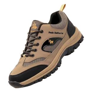 保罗达弗林男鞋防滑透气耐磨运动户外登山网面鞋夏季上班工作鞋男