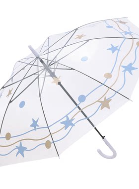 天堂伞透明卡通八骨半自动雨伞