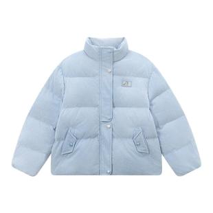 笛莎童装女童羽绒服冬季儿童女孩中大童立领面包服加厚外套短款