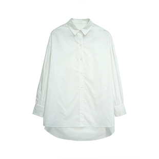APPENDAGE新款白色棉感泡泡袖宽松百搭高品质通勤长袖衬衫