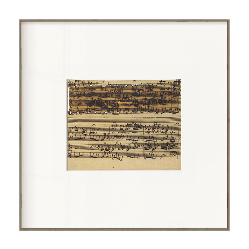 BACH 巴赫乐谱签名手稿挂画 大师音乐五线谱装饰画组合钢琴房奶油