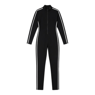 Long-sleeved slim-fitting jumpsuit女士长袖拉链高龄修身连体裤