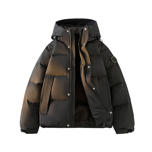 鸭鸭2025冬季新款情侣短款连帽白鹅绒保暖防风防寒羽绒服