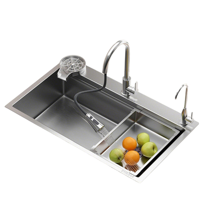 JOMOW厨房加厚小米粒压纹水槽双槽改单槽不锈钢洗菜盆JMW515雅银