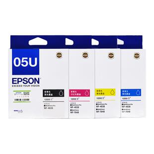 原装爱普生T05U T05N1黑色墨水彩色墨盒WF-4838 WF-7848 WF-7318打印机墨盒T05U2 T05U3 T05U4青红黄墨水盒