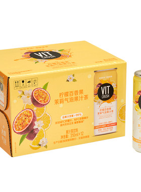柠檬百香果茉莉气泡果汁茶