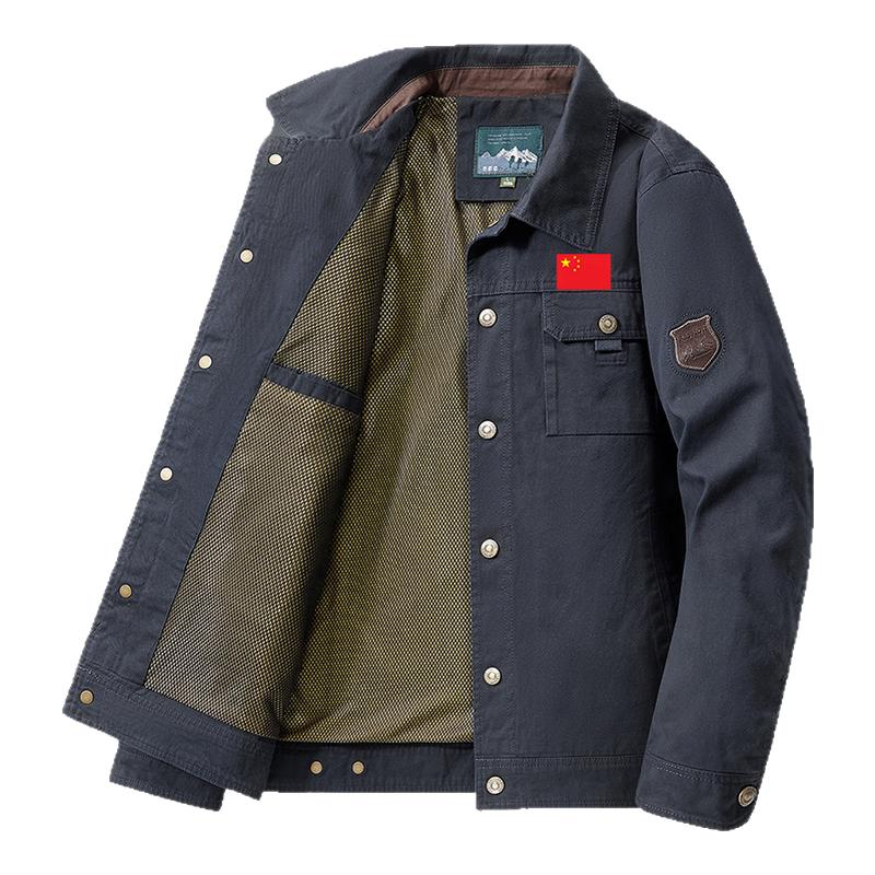 休闲翻毛领牛仔外套棉服夹克