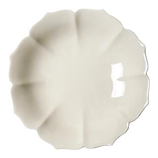 九土草木灰釉手工餐具陶瓷花口碗盘花瓣菜盘水果沙拉餐盘家用食器