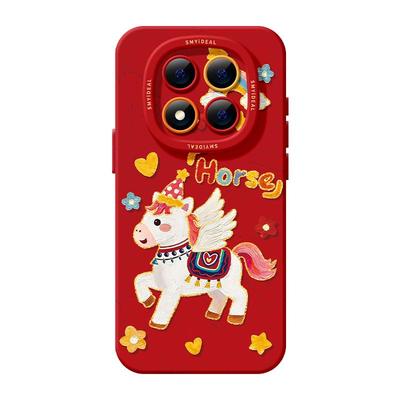 适用红米note15pro手机壳女款note14保护套小米高级note11pro硅胶防摔13por+全包redmi新年12turbo软马年油画