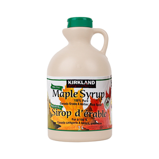 加拿大进口枫糖浆1L天然低脂美食伴侣kirkland柯克兰枫树枫叶糖浆