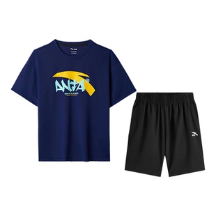 安踏儿童夏装运动套装两件套2026夏季男童中大童速干短袖T恤短裤