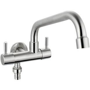 双用洗衣机水龙头可旋转一进二出两路加长墩布池拖把池共用水龙头