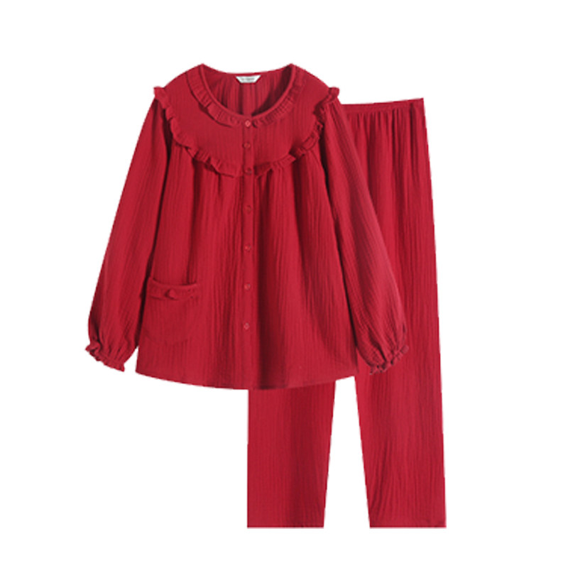 罗丝美秋冬新款女士睡衣纯棉
