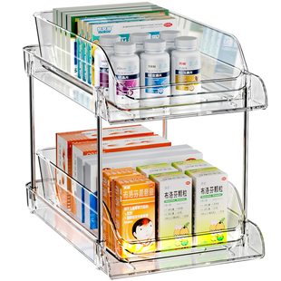 药物收纳盒家用药箱保健品治疗盒柜内抽屉式置物架药品分层整理柜