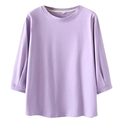 春夏新款大码宽松七分袖T恤上衣