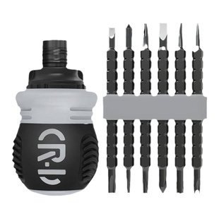 棘轮螺丝刀套装十字穿心两用异形改锥敲击平口一字梅花起子型工具