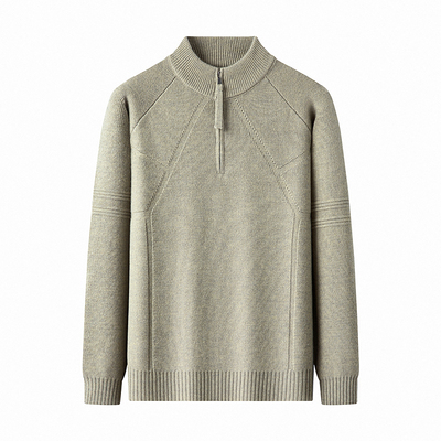 啄木鸟半拉链立领针织衫男士毛衣