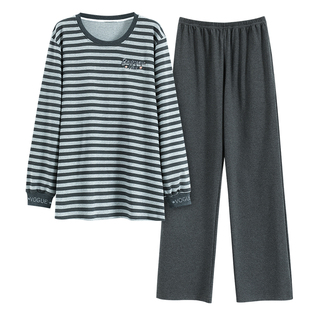 秋冬季男士德绒长袖睡衣套装加厚家居服保暖春天加绒可外穿青少年