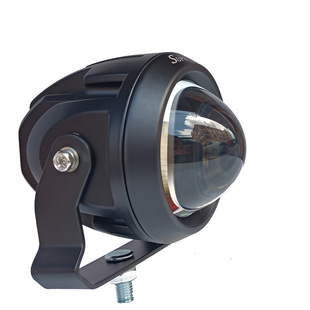 汽车LED射灯远光炮远近光一体透镜大灯黄白双色防雾灯中网车顶灯