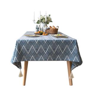 现代简约棉麻餐桌布艺长方形台布轻奢高级感客厅茶几方形书桌盖布